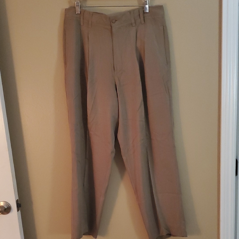 Classic Men's 100% Silk Tan Dress Pants